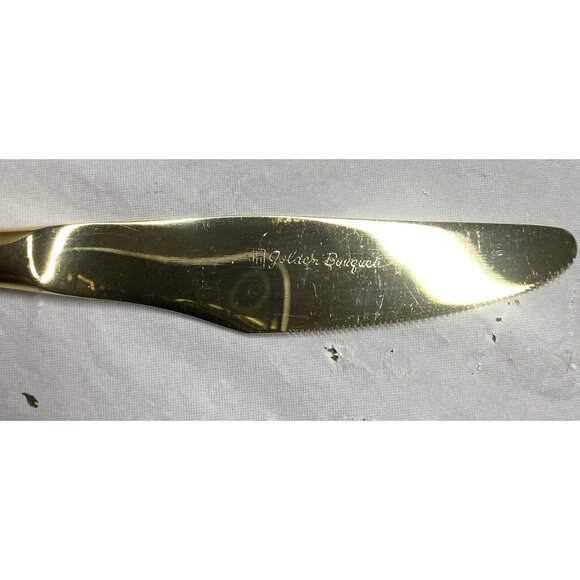 Gold Electroplate J H Carlyle Golden Bouquet 4 Piece Setting For 1 - Picture 7 of 9